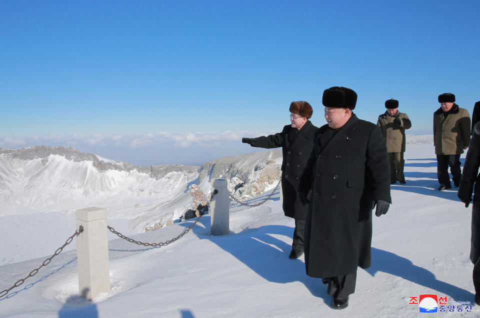North Korean leader Kim Jong-un visits Mount Paektu (Picture: Reuters)