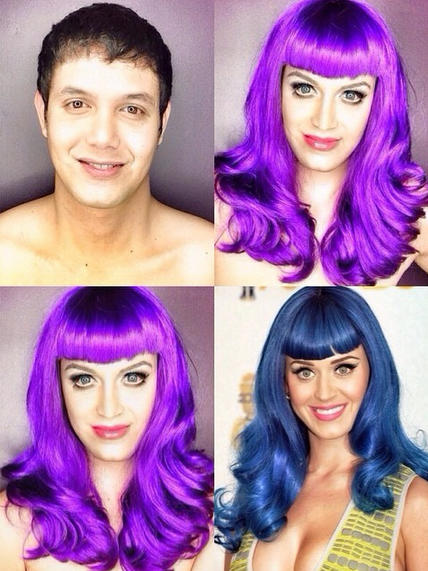 Makeup artist Paolo Ballesteros transforms himself into Katy Perry.