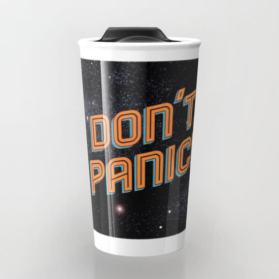 Image of "Don't Panic!" travel mug