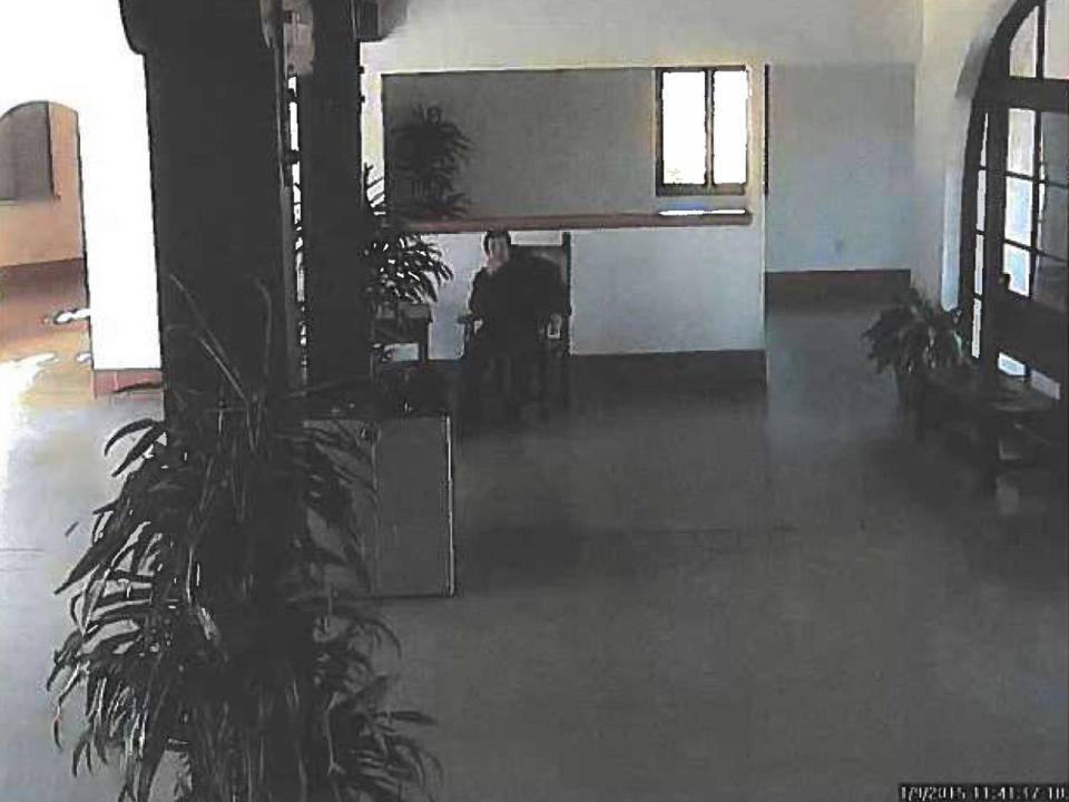 Peter Chadwick is seen on surveillance video at the Santa Barbara Airport / Credit: U.S. Marshals