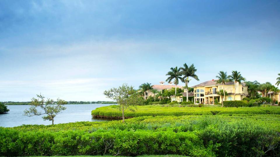 Residential community on the Indian River Lagoon in Vero Beach, Florida.