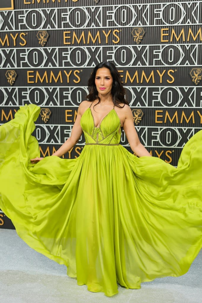 Padma Lakshmi attends the 75th Primetime Emmy Awards at Peacock Theater on January 15, 2024 in Los Angeles, California.