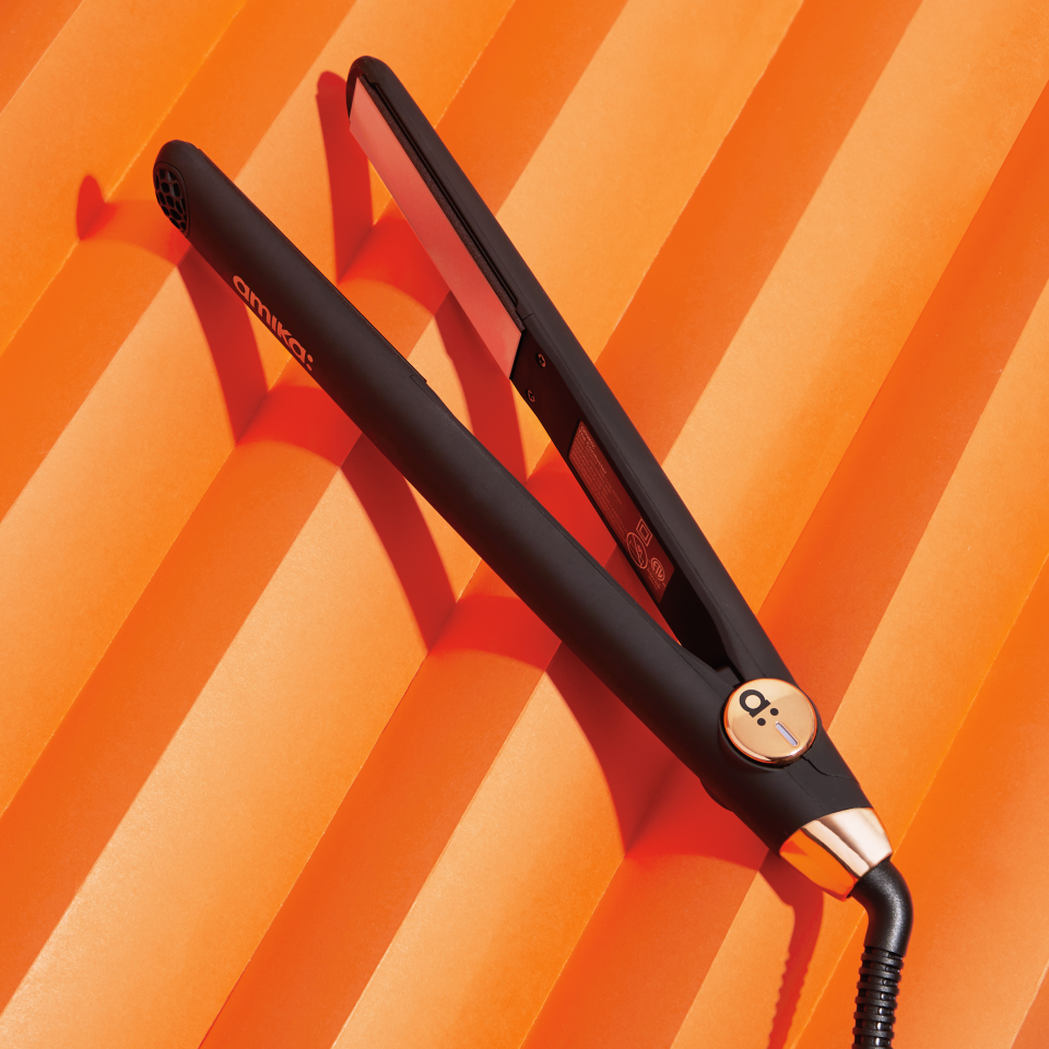 Black Conductor 1 Inch Precision Germanium Flat Iron on orange background