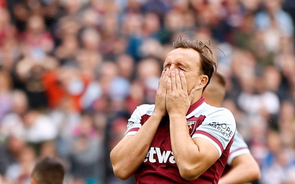 West Ham United's Mark Noble reacts after missing from the penalty spot - Action Images via Reuters/John Sibley