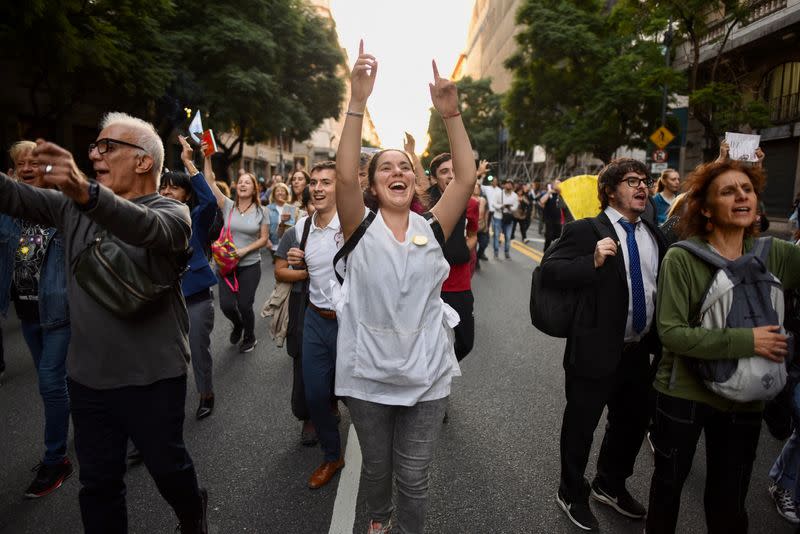 Protest against Argentine's President Milei's "chainsaw" cuts on public education, in Buenos Aires