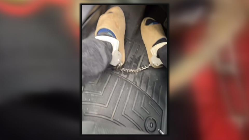 Two young detainees allegedly broke out of a transport van and carjacked an SUV Thursday, investigators said. It appears the suspects have posted video on Instagram of themselves in shackles.