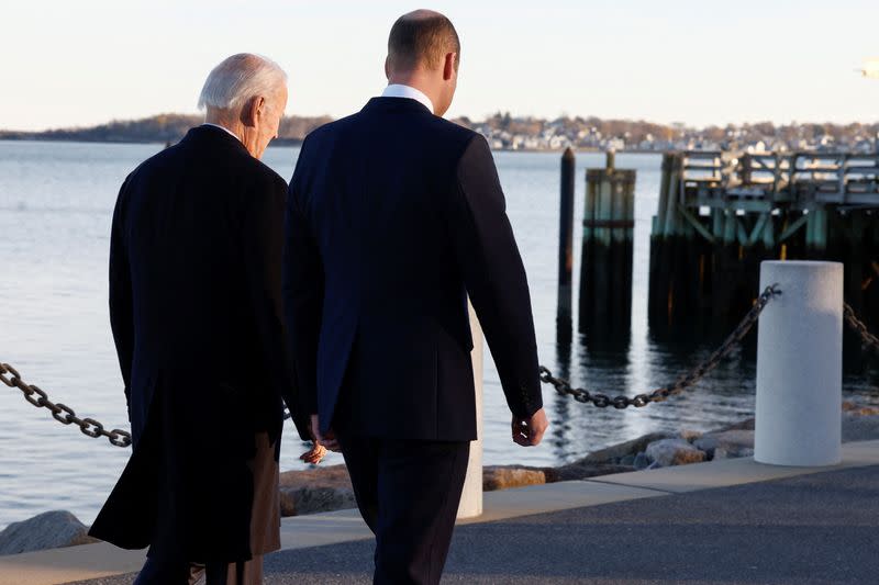 U.S. President Biden meets Britain's Prince William at the John F. Kennedy Library, in Boston