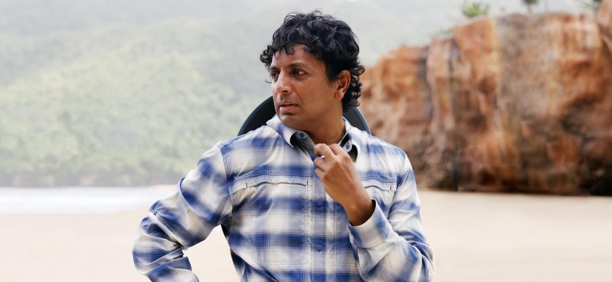 Director M. Night Shyamalan on the set of 'Old' (Photo: Universal Pictures/Courtesy Everett Collection)