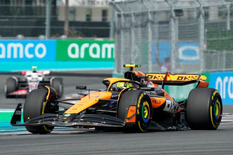 El McLaren de Lando Norris, vencedor en el circuito de Miami
