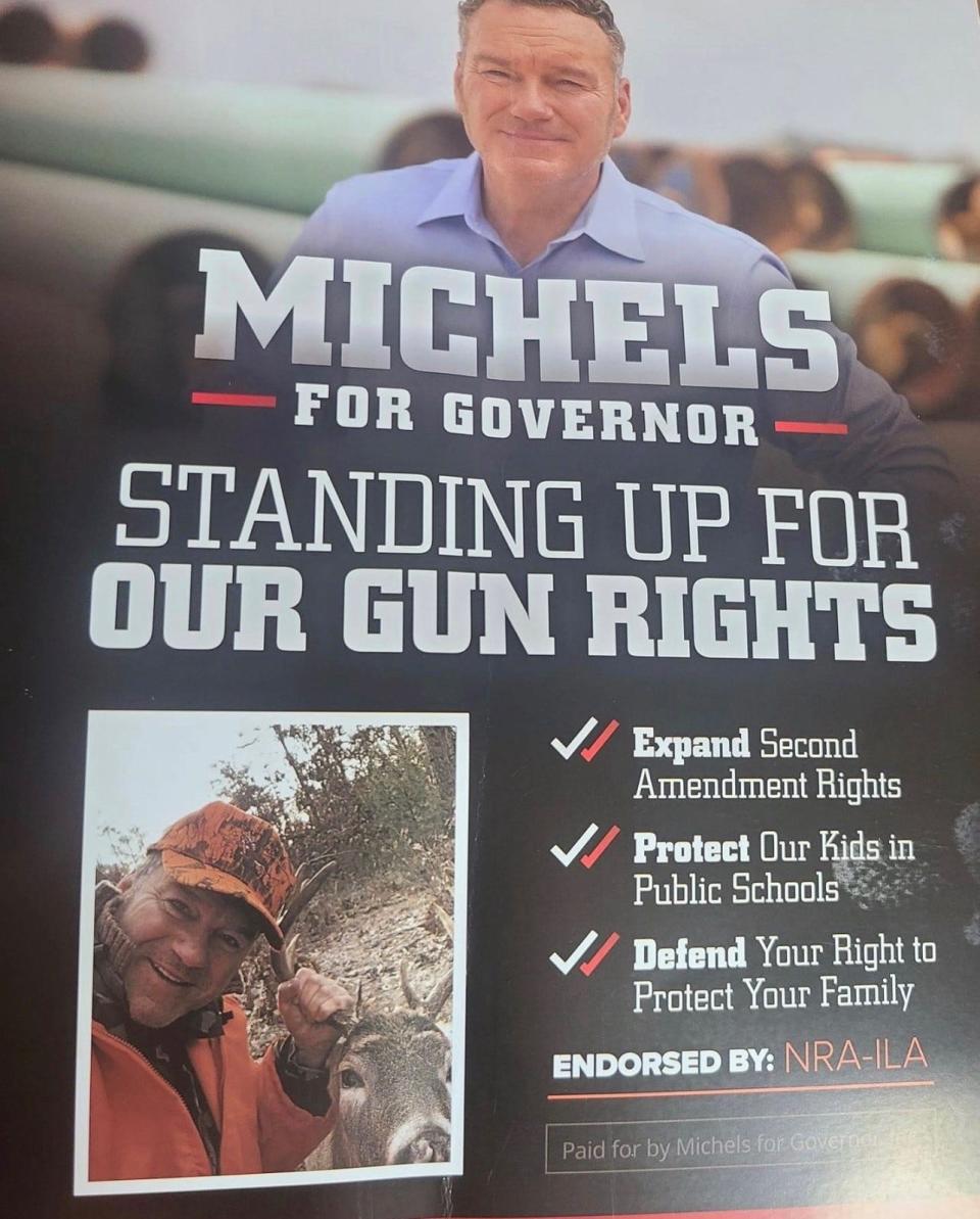 A campaign mailer paid for by Tim Michels' campaign for governor claims Michels is endorsed by the National Rifle Association, but the NRA has not endorsed anyone in the Republican primary for governor.