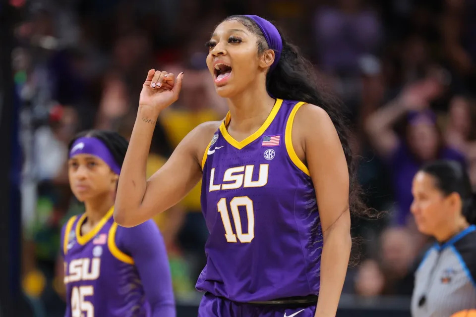 C. Morgan Engel/NCAA Photos via Getty Angel Reese of LSU