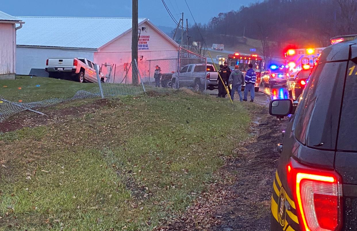 A 71-year-old Lancaster man was listed in critical condition at Grant Medical Center in Columbus Wednesday morning. The man's truck veered off Fairground Road and crashed into a building on the fairgrounds in Old Washington Tuesday afternoon.