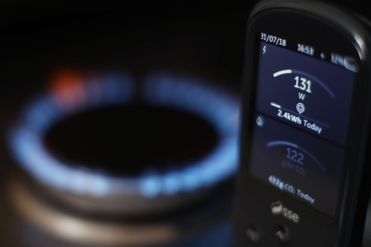 File photo dated 32/07/2018 of a handheld smart meter in a London home. Households will pay less for their gas and electricity from Saturday amid warnings that bills will still be almost double the amount they were before the energy crisis began. Issue date: Friday June 30, 2023.