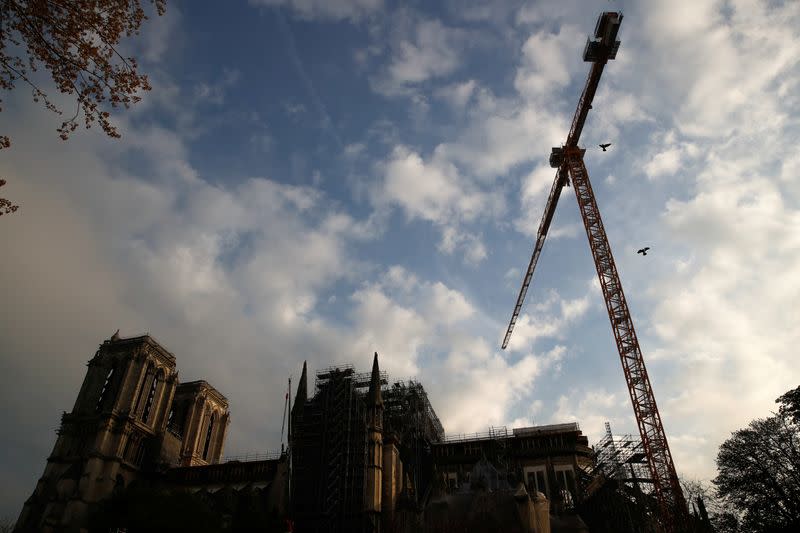 Notre Dame Cathedral in Paris ahead of Easter celebrations to be held under lockdown