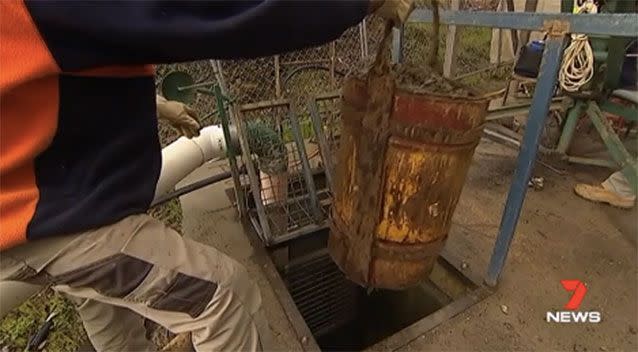 Amateur miners sift through buckets of gravel, rocks and rubbish each weekend. Picture: 7 News