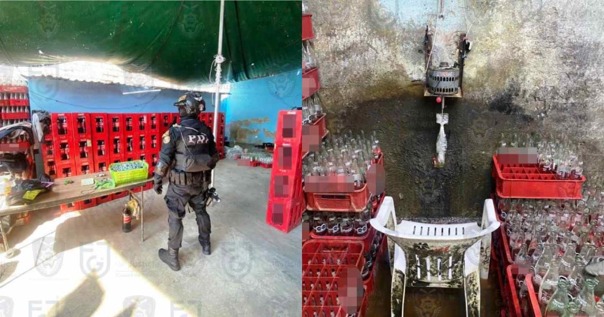 Hallan predio en CDMX en donde embotellaban Coca Cola pirata. Foto: Fiscalía General de Justicia de la Ciudad de México 