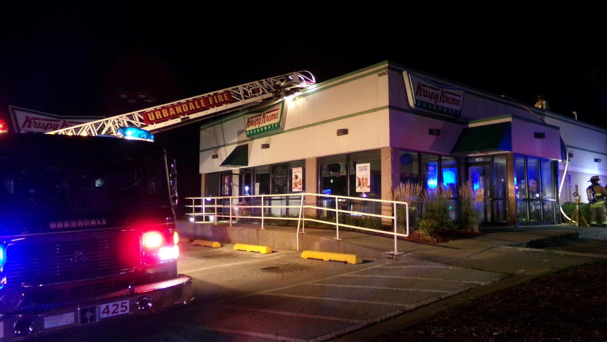 Your doughnut fix may have to wait Structure fire closes Krispy Kreme