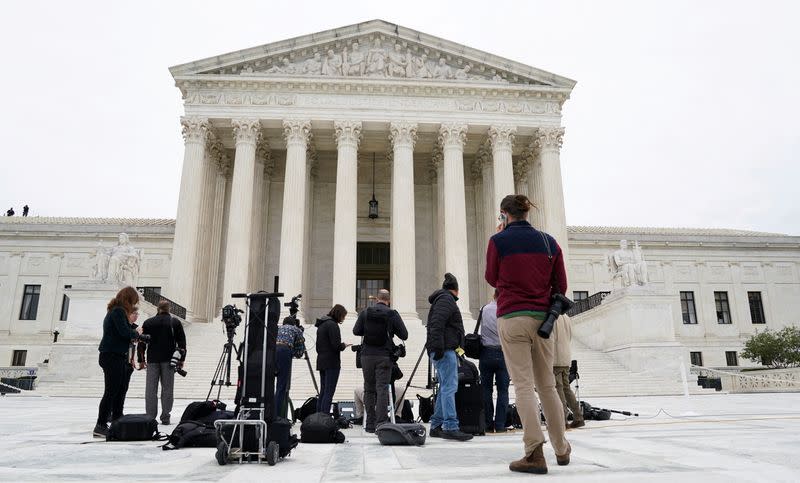 FILE PHOTO: The U.S. Supreme Court building is seen prior to the start of the court's 2022-2023 term