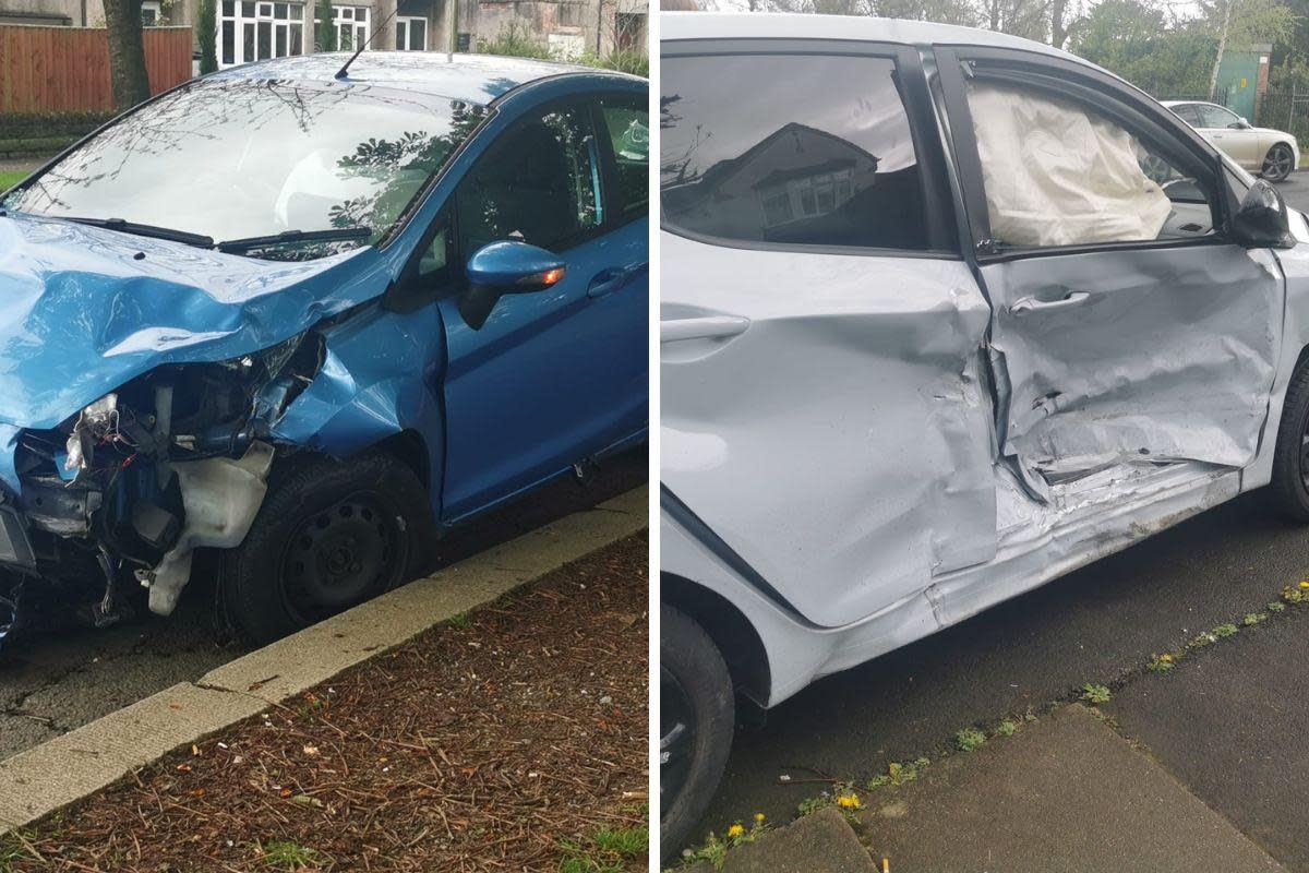 Images have emerged following a two-vehicle crash near South Park in Darlington Credit: THE NORTHERN ECHO <i>(Image: The Northern Echo)</i>