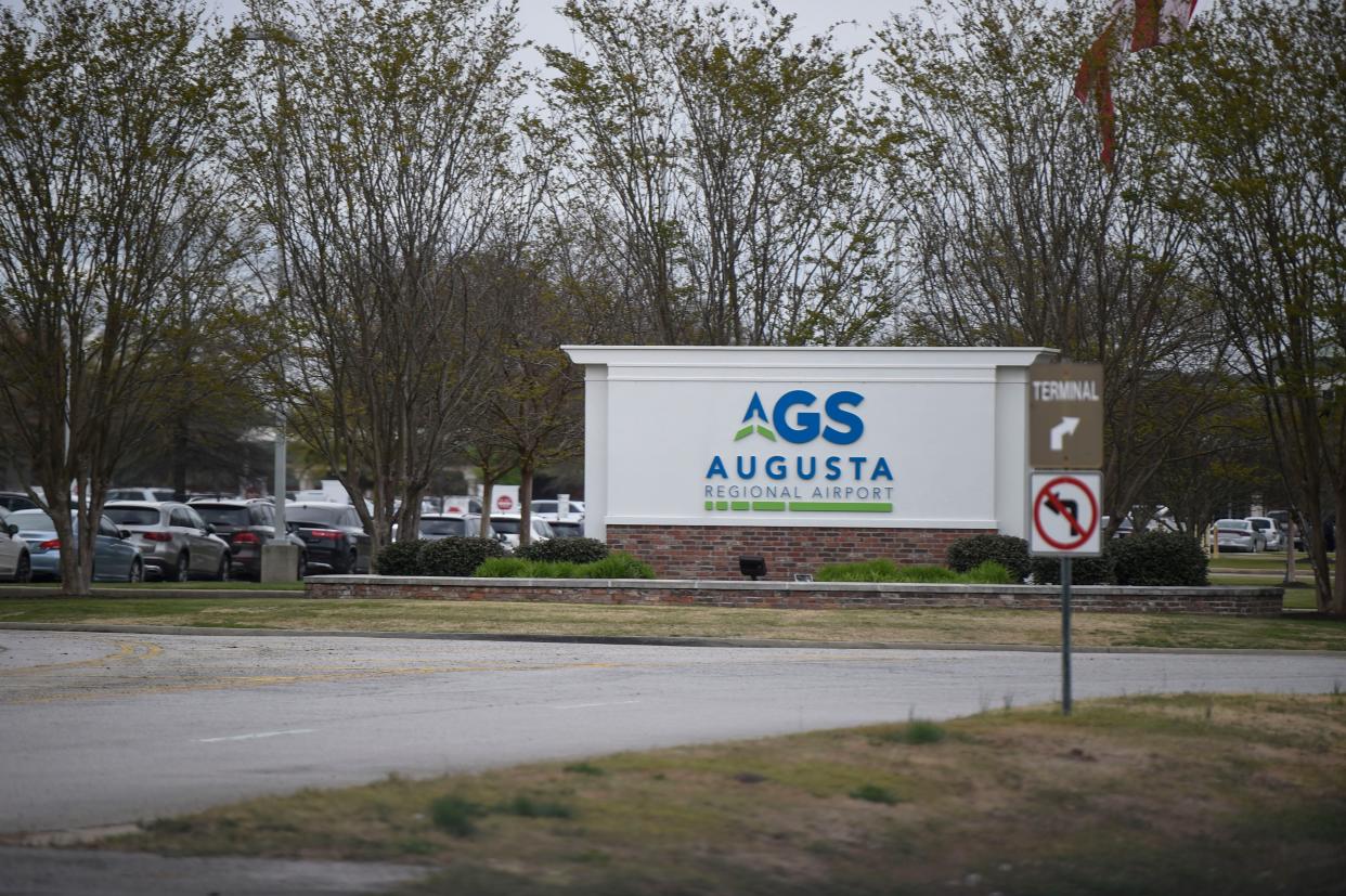 The new sign outside the Augusta Regional Airport on Wednesday, March 22, 2023. 