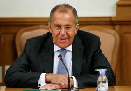 FILE PHOTO: Russian Foreign Minister Sergei Lavrov attends a meeting in Moscow, Russia May 28, 2018. REUTERS/Sergei Karpukhin/File Photo