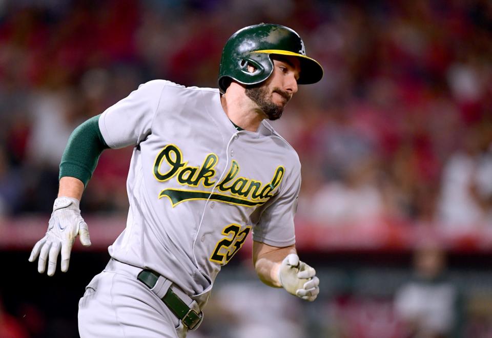 Matt Joyce could face punishment after allegedly using a gay slur during a run-in with a fan during Friday's game against the Los Angeles Angels. (AP)