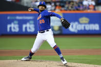 New York Mets starting pitcher Taijuan Walker throws to a Philadelphia Phillies batter during the second inning of a baseball game Saturday, May 28, 2022, in New York. (AP Photo/Jessie Alcheh)