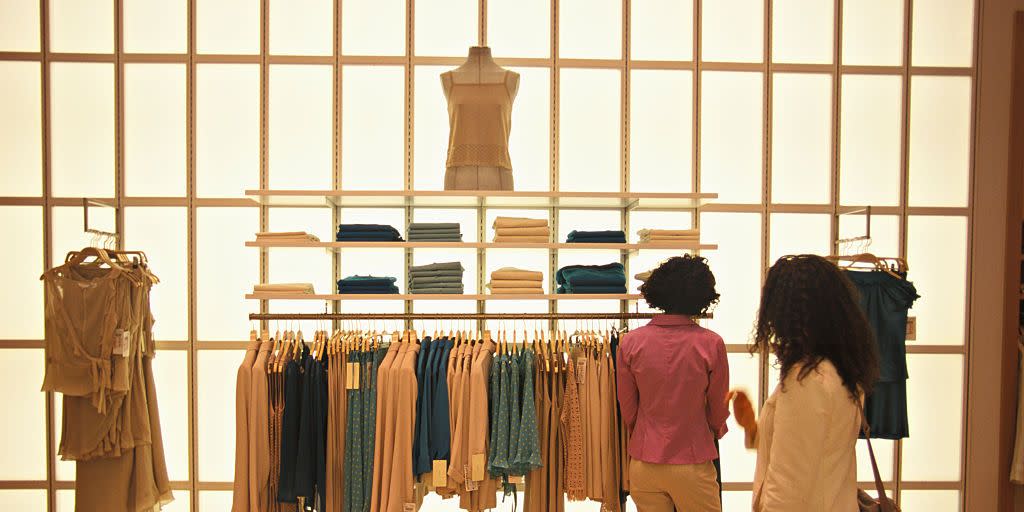 women shopping at zara clothing store