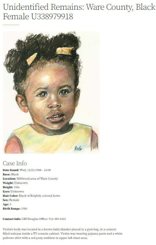 This was the original image of Baby Jane Doe released as authorities began to investigate her case.