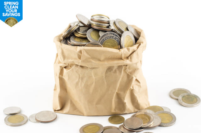 Paper bag with coins