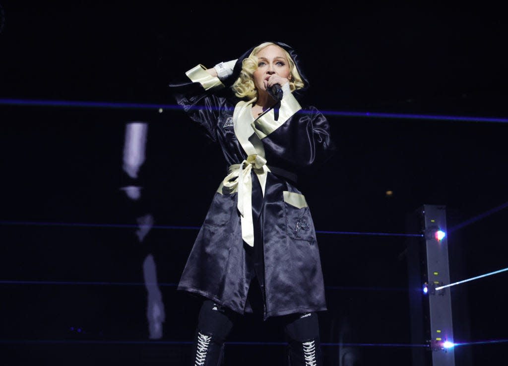 Madonna performs during The Celebration Tour at The O2 Arena on October 15, 2023 in London, England.