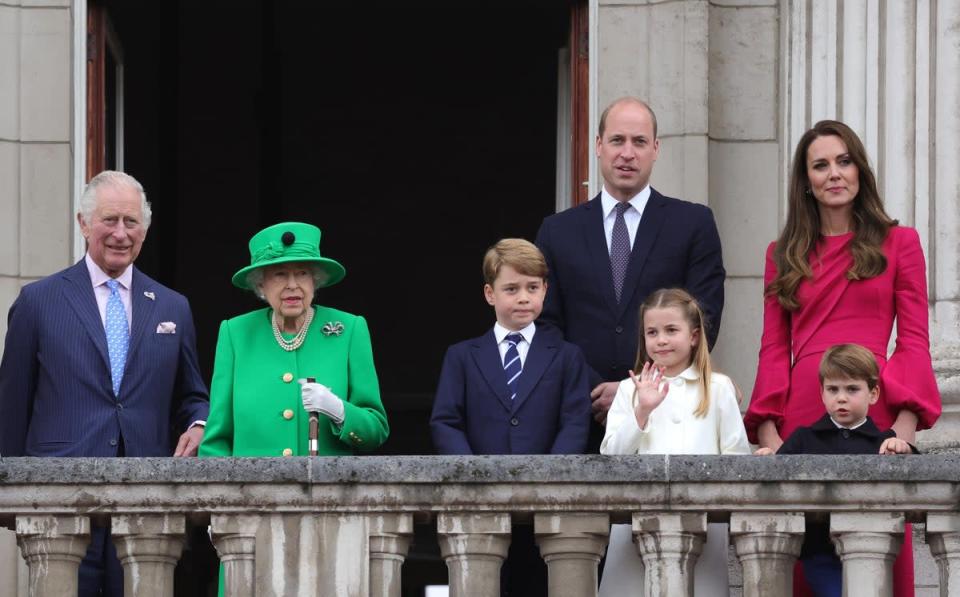 William with his family on the Palace balcony during the Platinum Jubilee (Chris Jackson/PA)