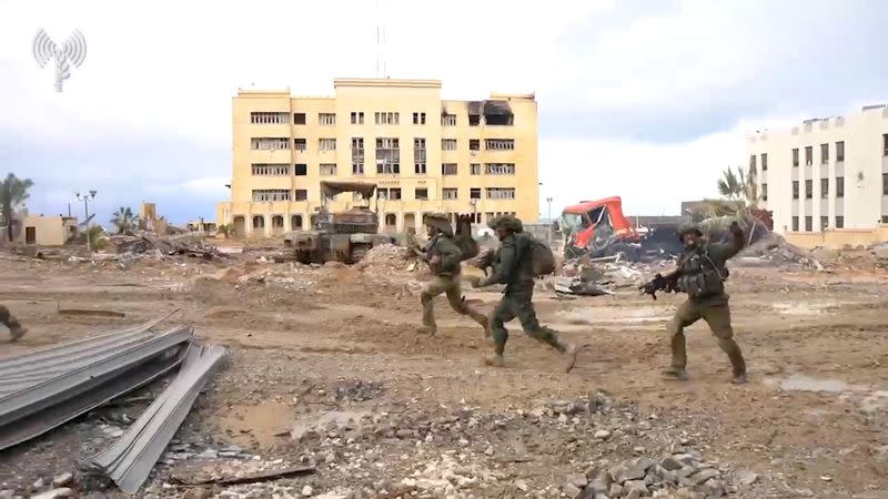 Israeli soldiers operate in the Gaza Strip