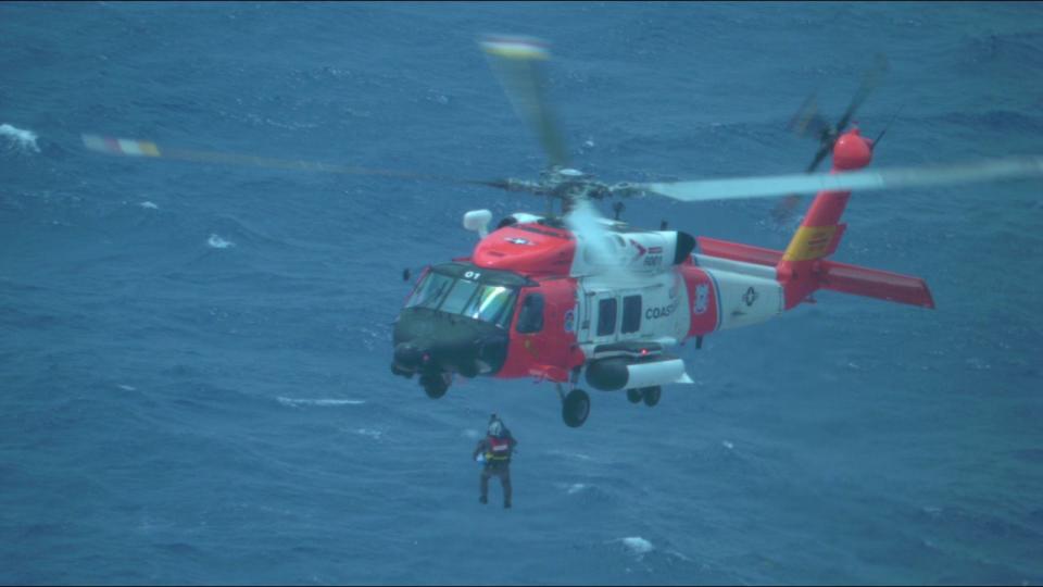 A Coast Guard MH-60T Jayhawk helicopter aircrew from Air Station Borinquen worked with the Disney Fantasy cruise ship crew during the medevac a pregnant woman passenger with health complications, April 15, 2024, approximately 180 miles northwest Puerto Rico. The medevac patient was a 35-year-old, U.S. citizen, who was transported to the ‘Centro Medico’ Hospital in San Juan, Puerto Rico to receive higher level of medical care.