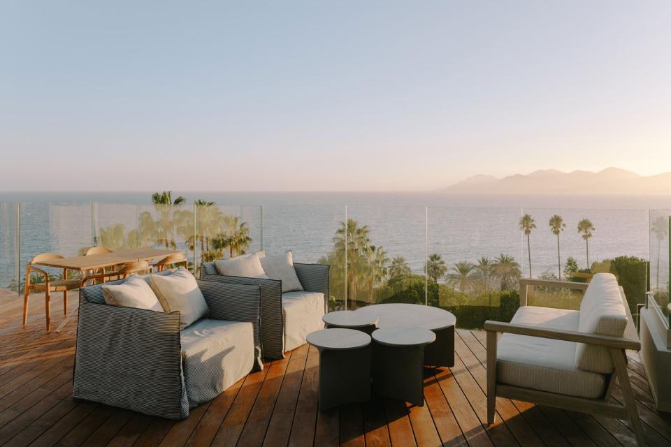 Lounge furniture on a terrace of Hotel Belle Plage