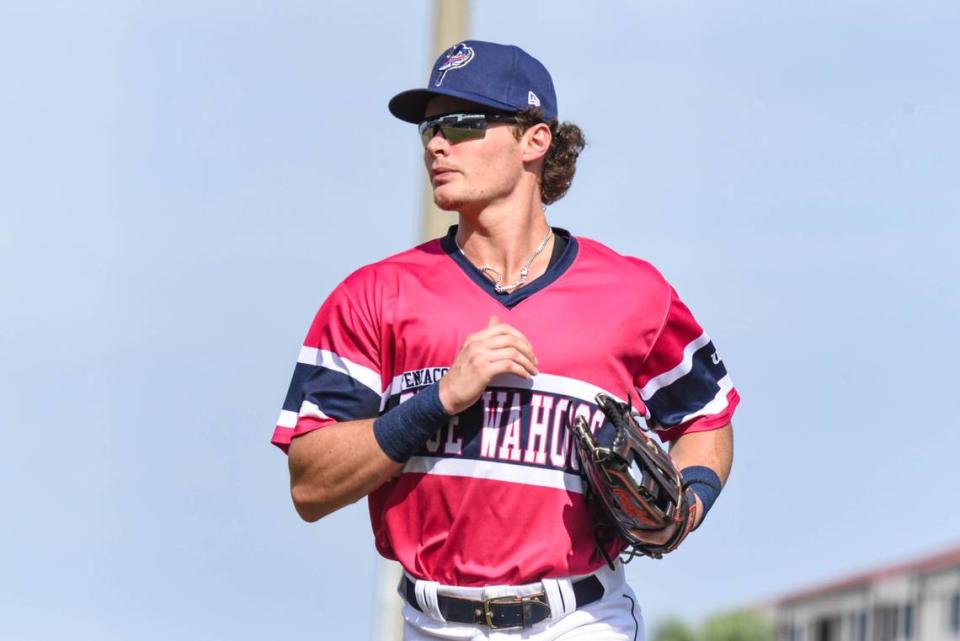 Outfielder Griffin Conine during a Pensacola Blue Wahoos game on Sunday, Aug. 22, 2021.