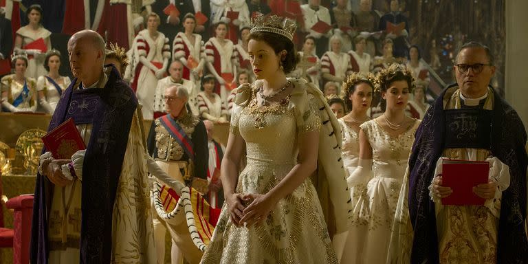 <p>We're taking a look at behind-the-scenes details and fun facts about the regal hit Netflix show, <em>The Crown.</em> From pay disparity disputes, to John Lithgow's problematic height when playing Winston Churchill, here's everything you need to know about the popular series based on the life of Queen Elizabeth II.</p>