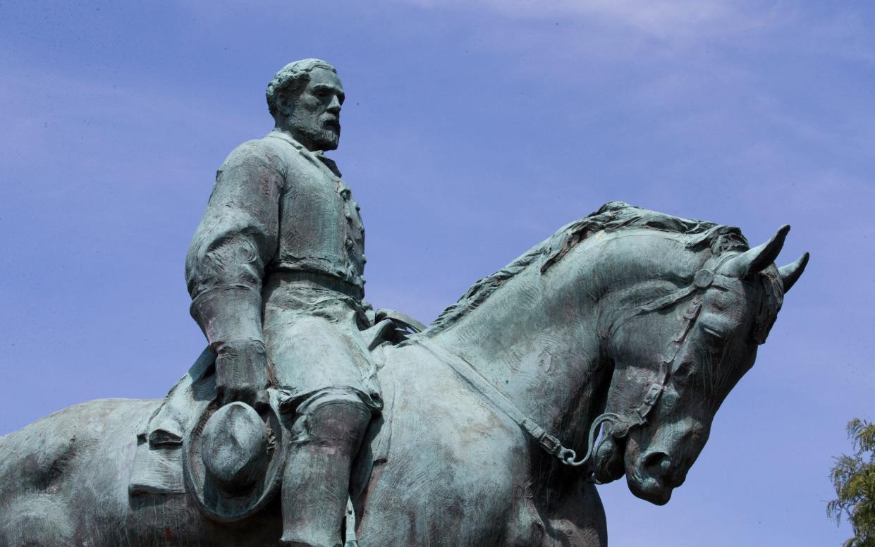 The Robert E Lee statue in Charlottesville, Virginia - EPA