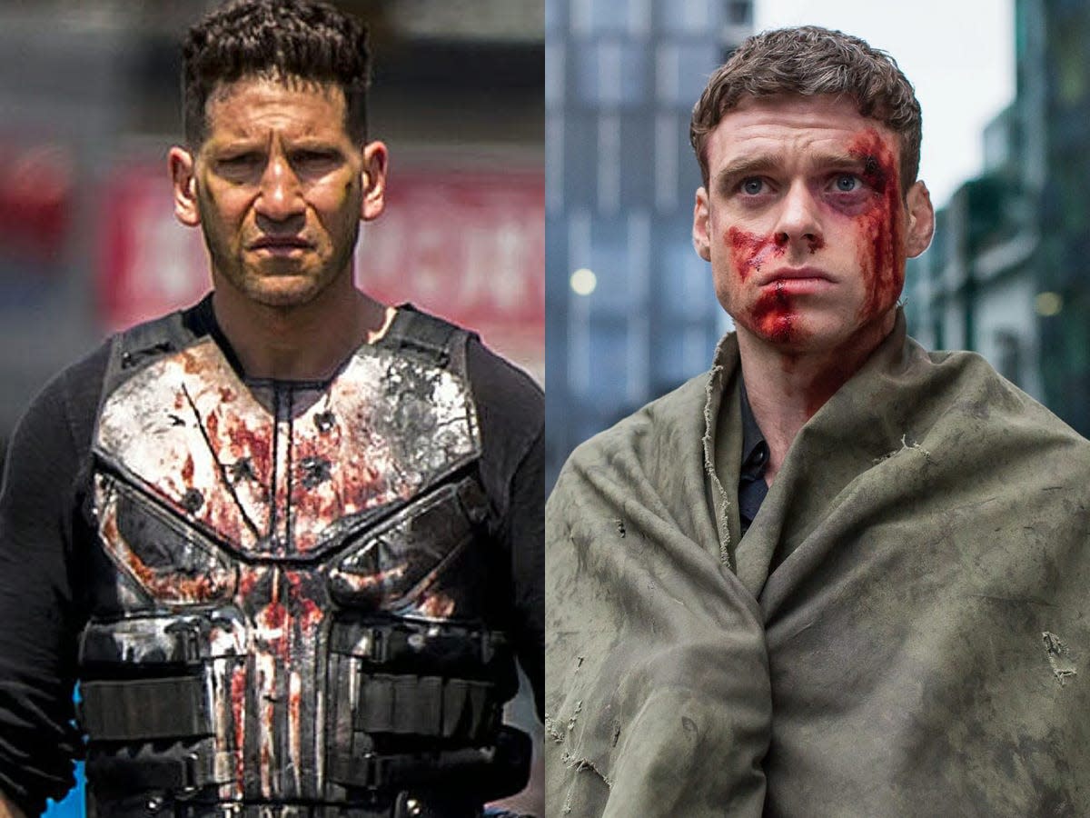 Jon Bernthal as Frank Castle in "The Punisher," and Richard Madden as David Budd in "Bodyguard."