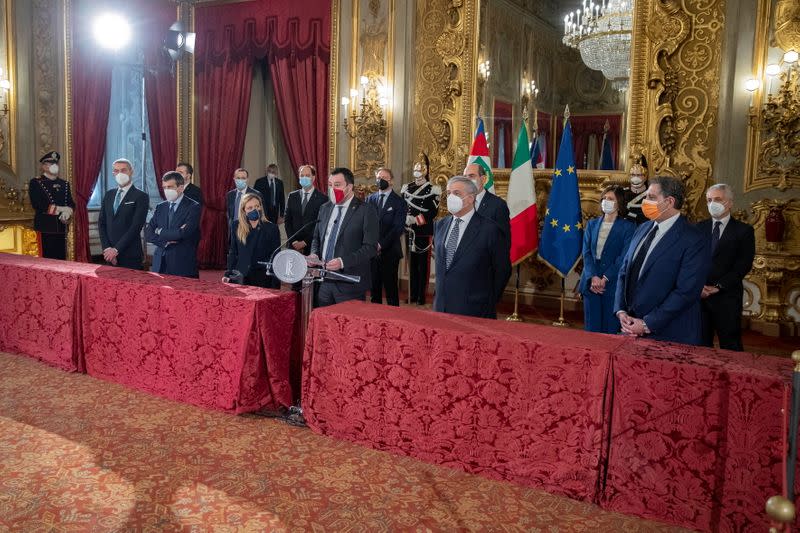 Italian President Sergio Mattarella holds talks at the Quirinale Palace in Rome