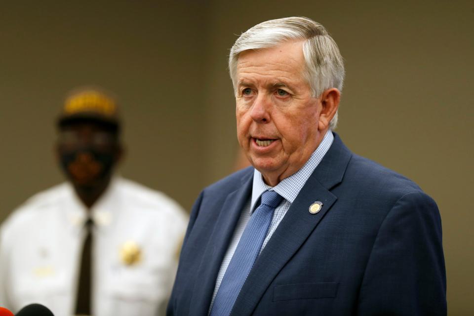 Missouri Gov. Mike Parson speaks during a news conference in St. Louis (file photo) (AP)