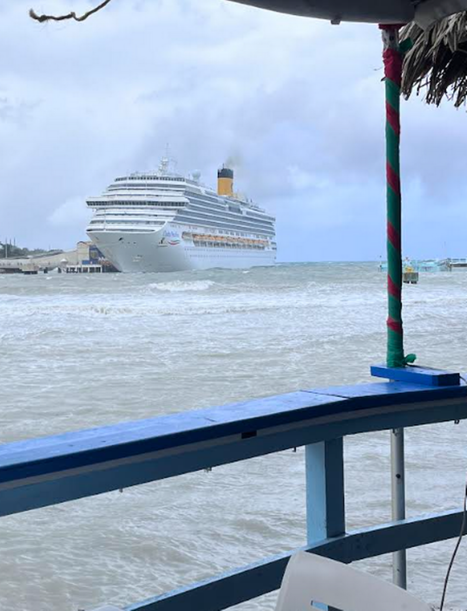 Windy weather caused the Carnival Magic to hit a pier and relocate to another.