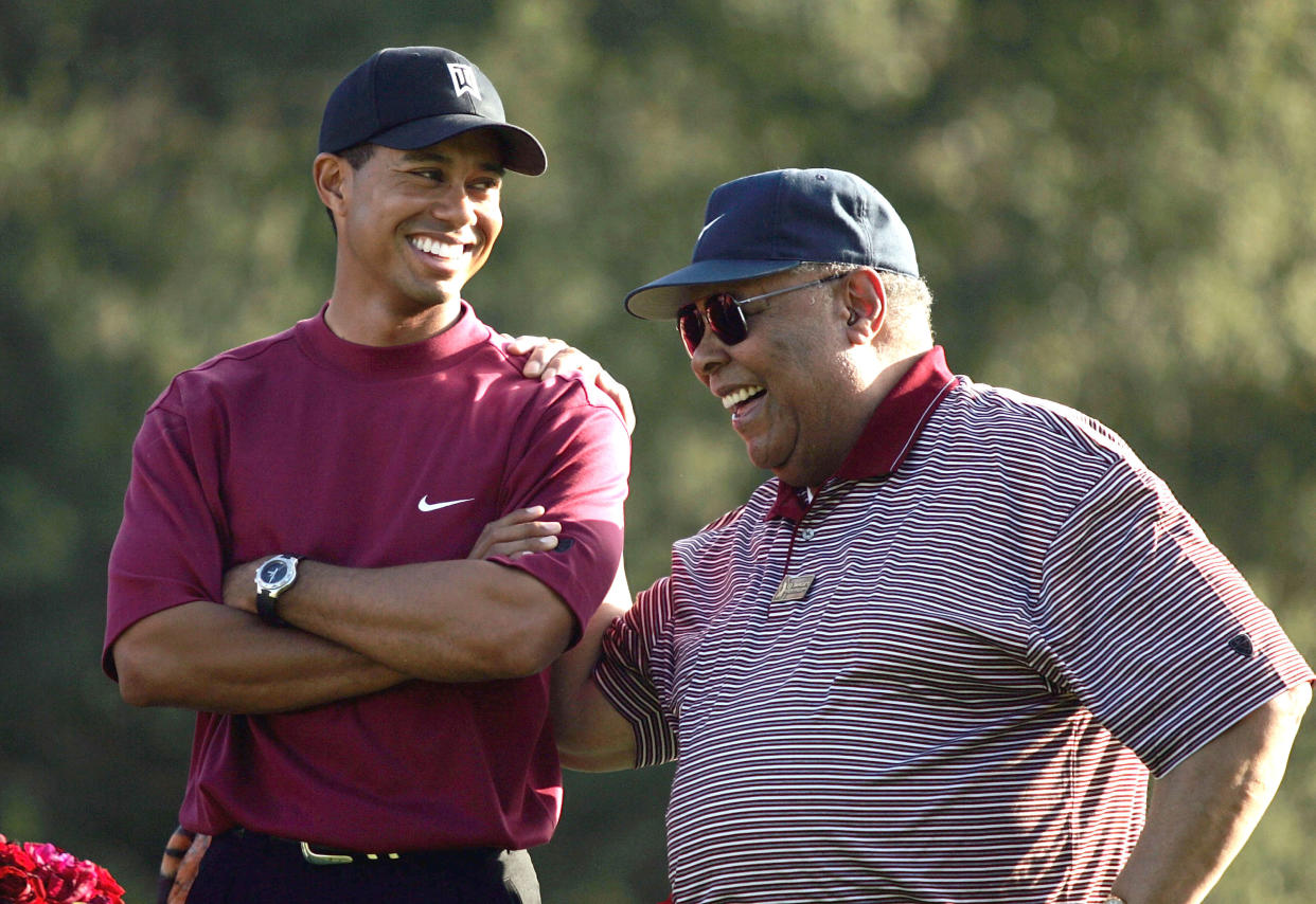 Tiger and Earl Woods in 2004.  (Doug Benc/Getty Images)