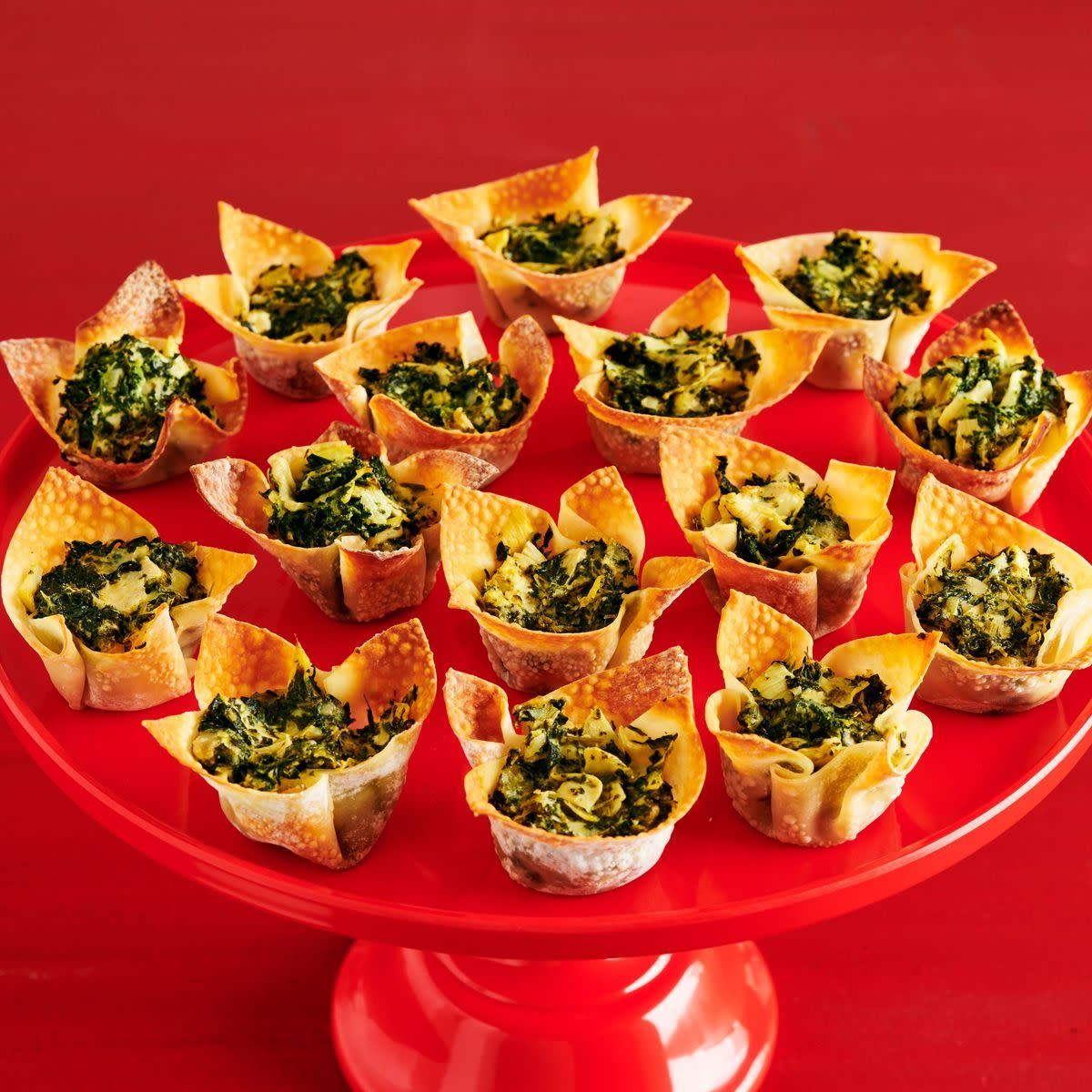 easy appetizers spinach artichoke cups