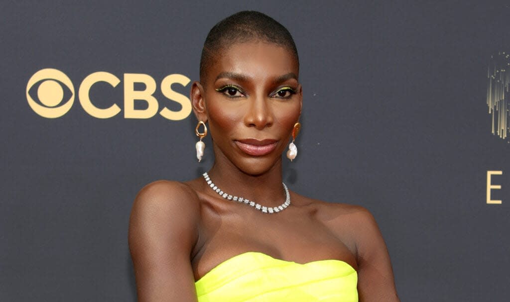 Michaela Coel attends the 73rd Primetime Emmy Awards at L.A. LIVE on September 19, 2021 in Los Angeles, California. (Photo by Rich Fury/Getty Images)