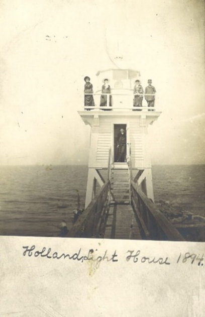 A photo of Holland's lighthouse in 1894. Melgert Van Regenmorter served as lighthouse keeper from 1870 to 1907.