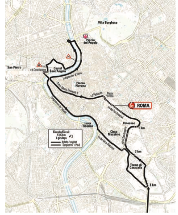 2023 Giro d'Italia stage 21 finishing circuit