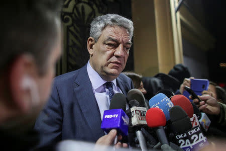 Romania's Prime Minister Mihai Tudose leaves a meeting of the Social Democrat Party (PSD) in Bucharest, Romania, January 15, 2018. Inquam Photos/Octav Ganea via REUTERS