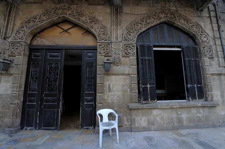 A view shows the entrance of the Baron Hotel in Aleppo, Syria July 14, 2017. REUTERS/Omar Sanadiki