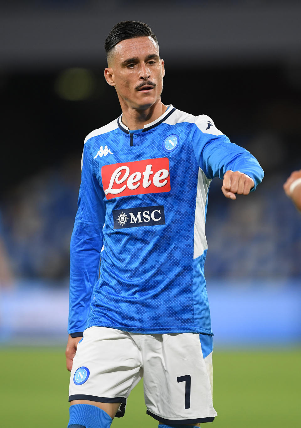 NAPLES, ITALY - JULY 05: Jose Callejon of SSC Napoli during the Serie A match between SSC Napoli and AS Roma at Stadio San Paolo on July 05, 2020 in Naples, Italy. (Photo by Francesco Pecoraro/Getty Images)